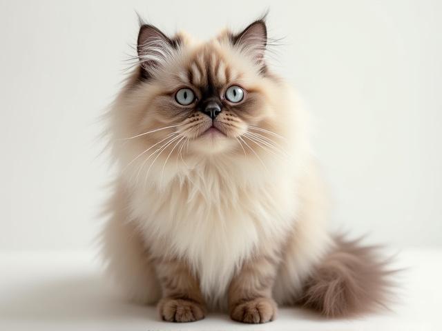 Long-haired Persian cat before grooming, with slightly matted fur and a dishevelled appearance.