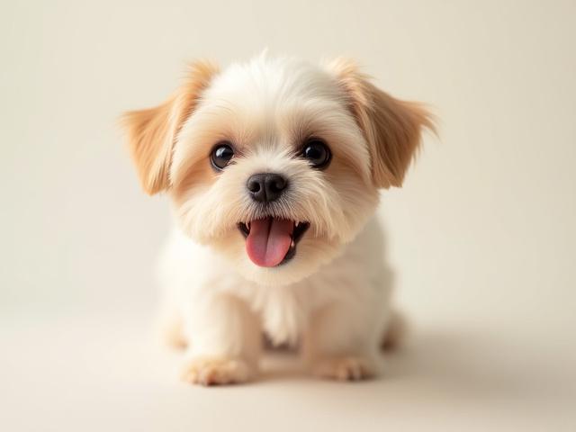 Shih Tzu after grooming, with a neat 'puppy cut' and bright, expressive eyes.